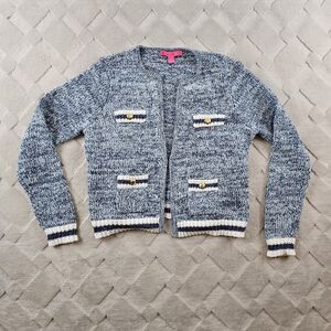 Lilly Pulitzer Tweeded Beckington Cardigan Sweater Womens Medium